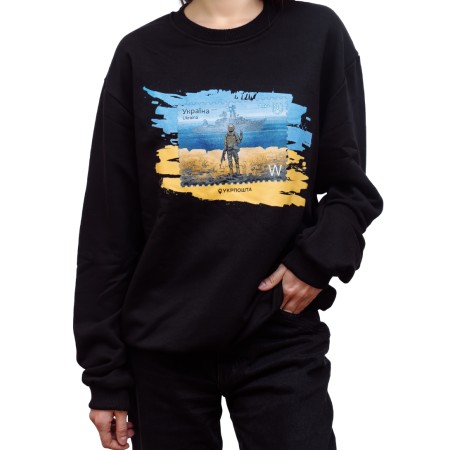 Світшот «Русскій воєнний корабль, іДі…!» Чорний