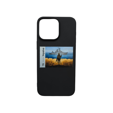 Case Apple iPhone with postage stamp «russian warship, iDi...!»