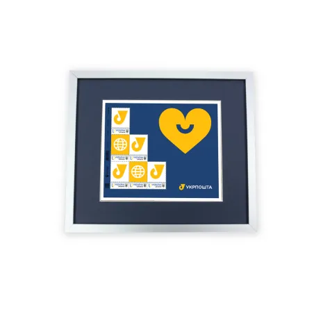 Рамка з синім паспарту на 6 марок (без марок)