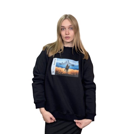 Sweatshirt «russian warship, iDi...!» with updated design black