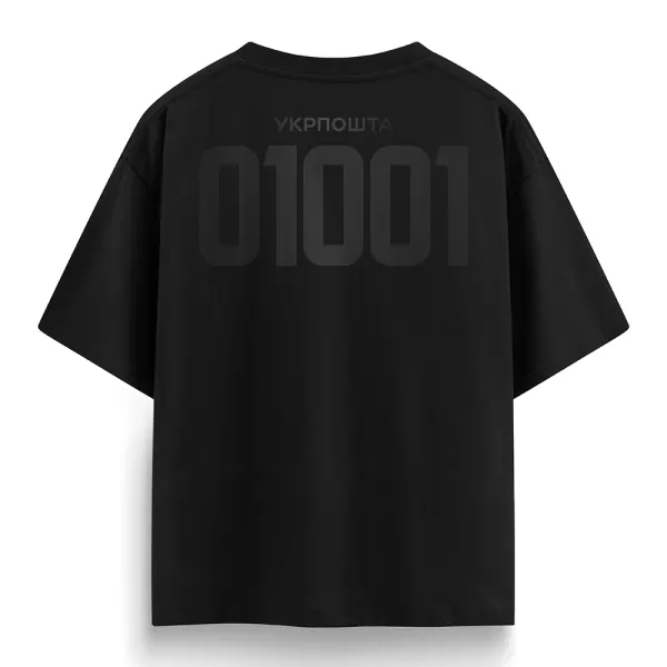 Oversized T-shirt «Ukrposhta/Index» + logo» black
