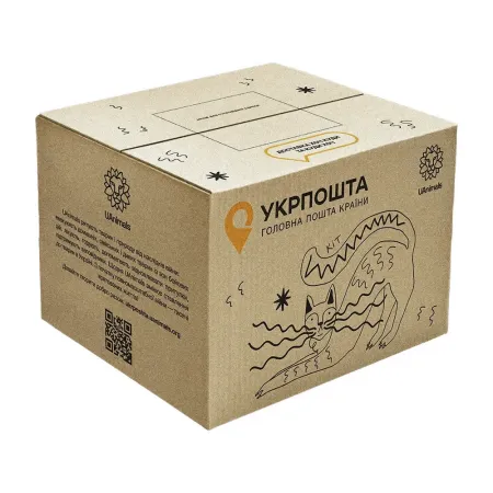 Коробка 2 кг Котик (240х200х160 мм) UAnimals Укрпошта (у пакованні 10 штук)