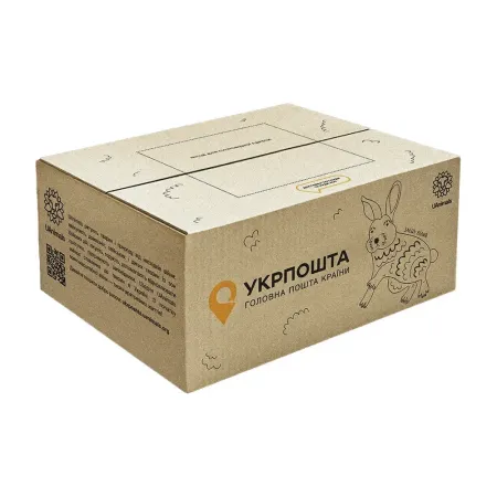 Коробка 0,7 кг Заєць (200х150х90 мм) UAnimals Укрпошта (у пакованні 10 штук)
