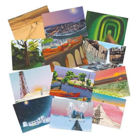 Набір карток «Мандрівка Україною. Від маяка до віадука» за проєктом «Власна марка» (12 шт)