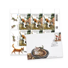 Postage set «Battalion «Fluffy». Kitties» (sheet and FDC with special cancellation)