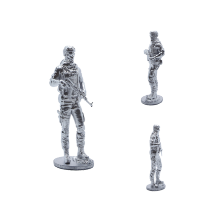 Figure product "Soldier of the ZSU" silver 29x70 mm