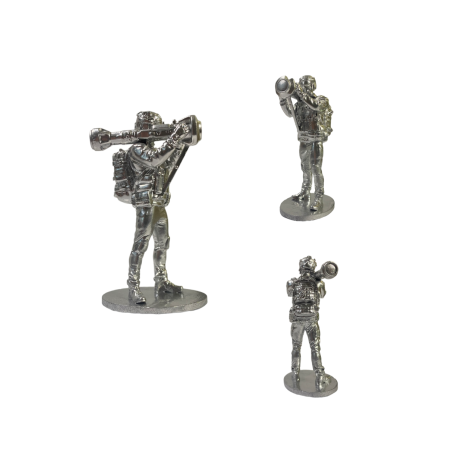 Figure product "Soldier with NLAW" silver 39x70 mm