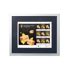 Frame with blue mat for 9 stamps (without stamps)