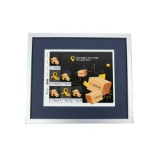 Frame with blue mat for 6 stamps (without stamps)