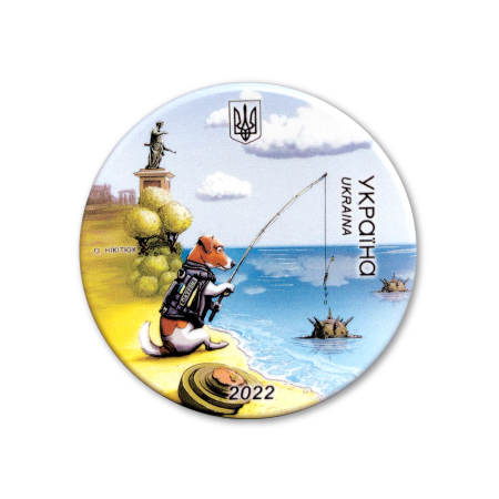 Значок «Патрон» Рибалка полікерамічний діаметр 56 мм