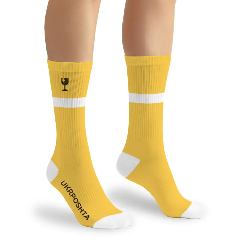 Шкарпетки «UKRPOSHTA Крихке» р. 38-42 жовті