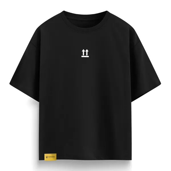 Oversized T-shirt «Ukrposhta this side up + logo» black
